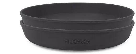 Filibabba silikonplate 2-pakning - steingrå