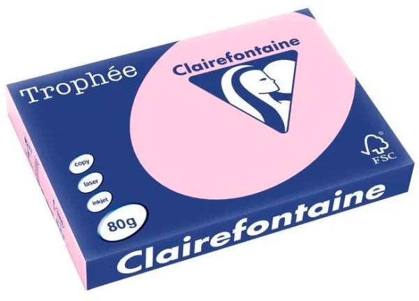 Q-connect Trophee Kopipapir A3 80g Pastellrosa 500 ark
